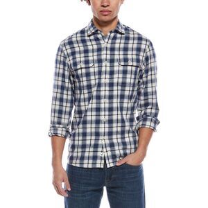 James Campbell Mens Flannel Shirt, Blue